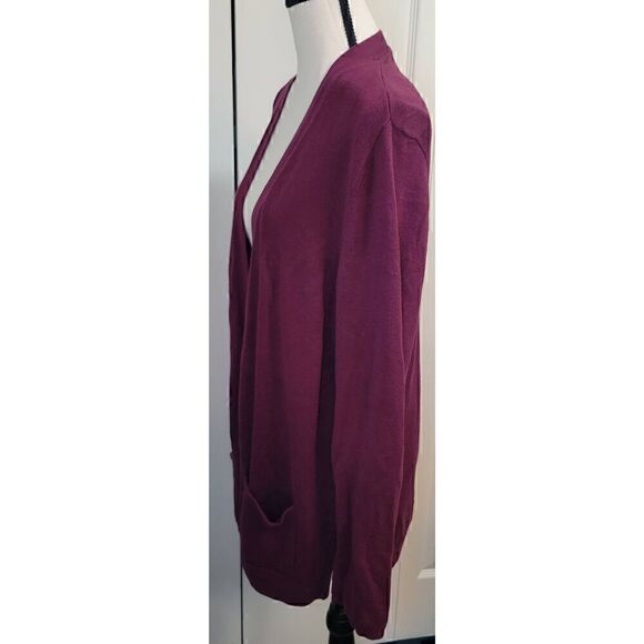 Croft and Barrow Burgundy / Plum Open Front Cardigan Sz XL - Picture 2 of 5